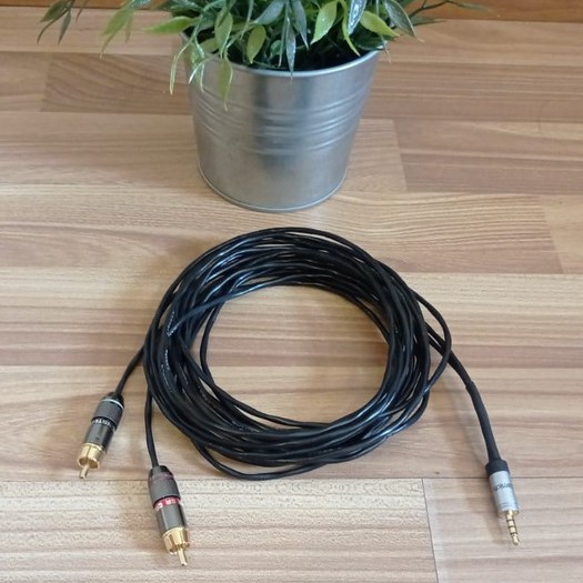 Live Streaming Cable RCA to TRRS 3m Kabel Audio 3pin | From Laptop to Speaker | From Aux to RCA