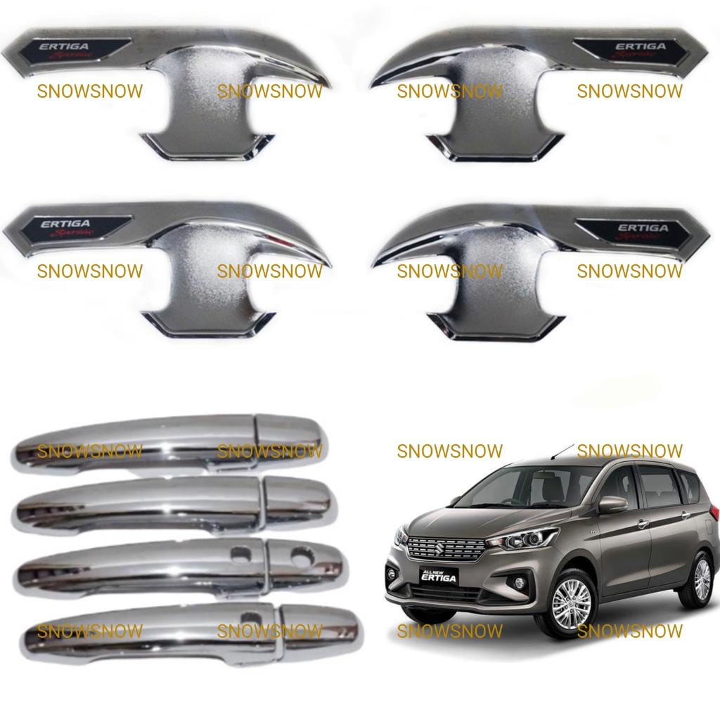 Paket Outer Handle Cover All New Ertiga 2018 2021 2022 UP Activo Hitam Chrome