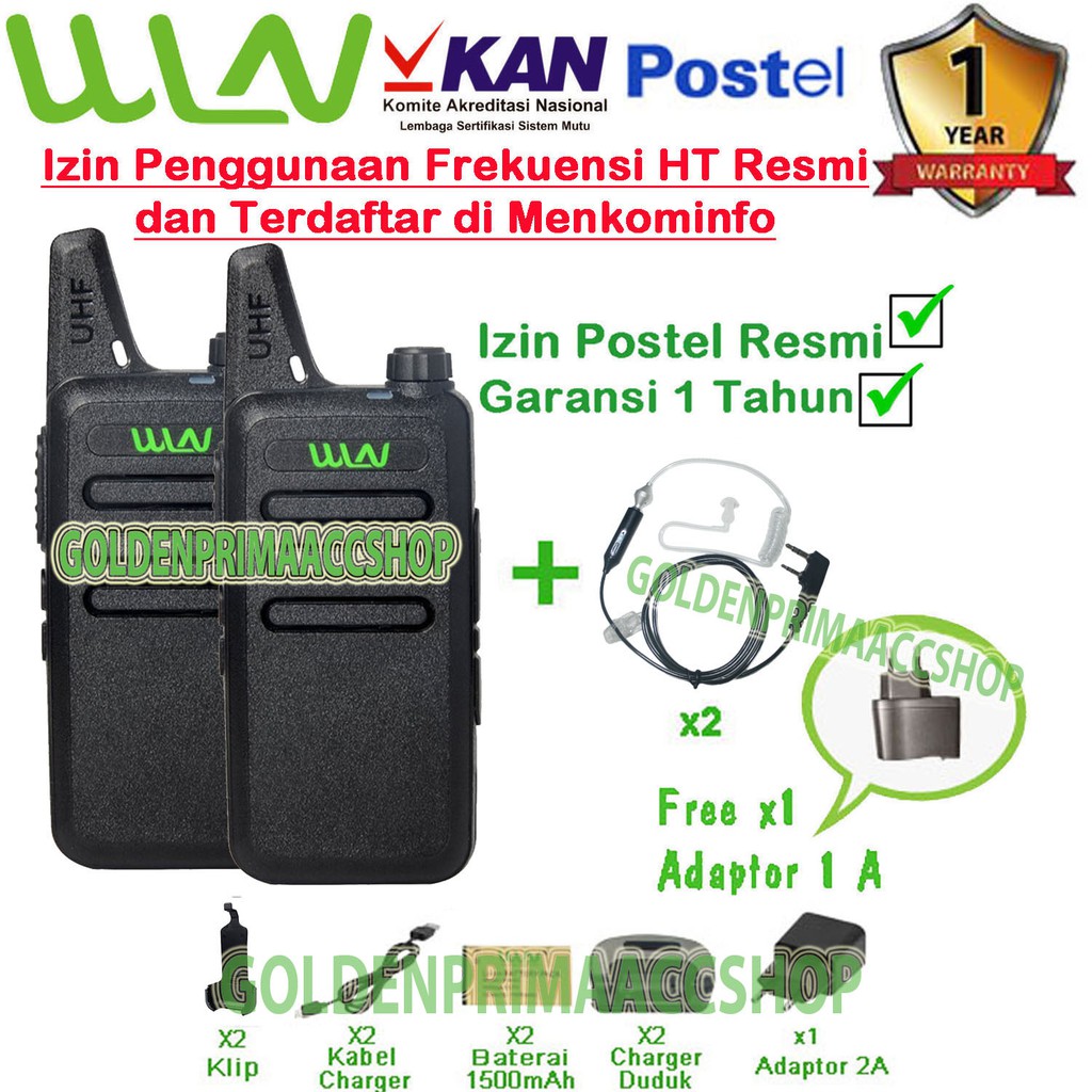 Paket FBI Walkie Talkie WLN HT Two-Way Radio - HITAM ( ISI 2pcs)