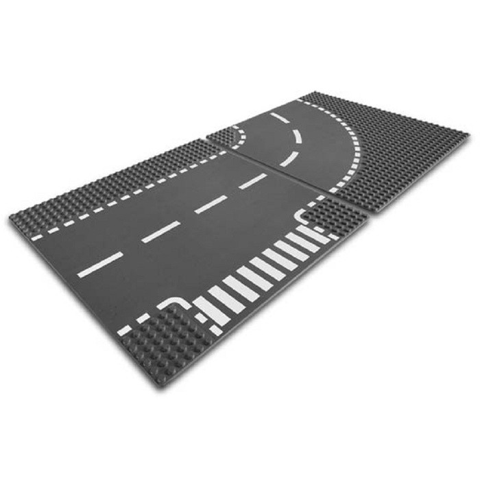 LEGO # 7281 CITY - SUPPLEMENTAL_T-JUNCTION & CURVED ROAD PLATES