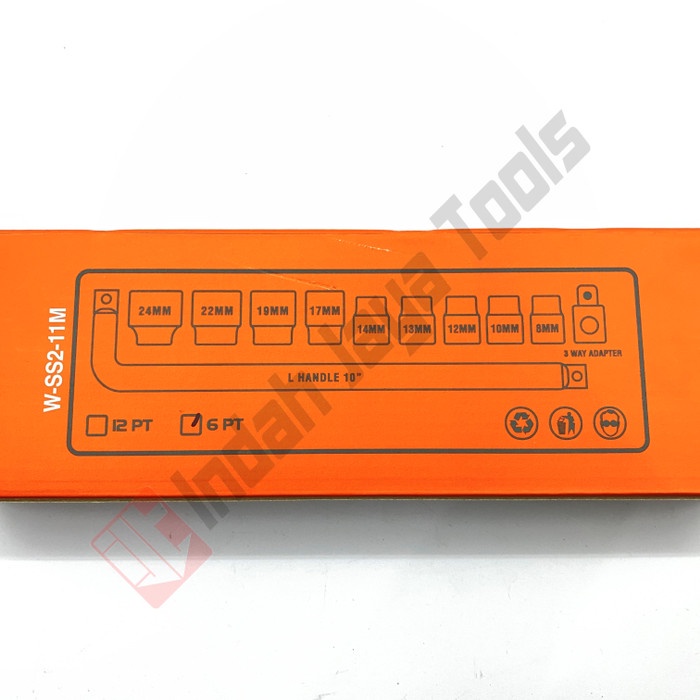 shock-kunci- iwt japan kunci sok set 11 pcs 1/2 inch - socket set soket - 6 pt -kunci-shock.
