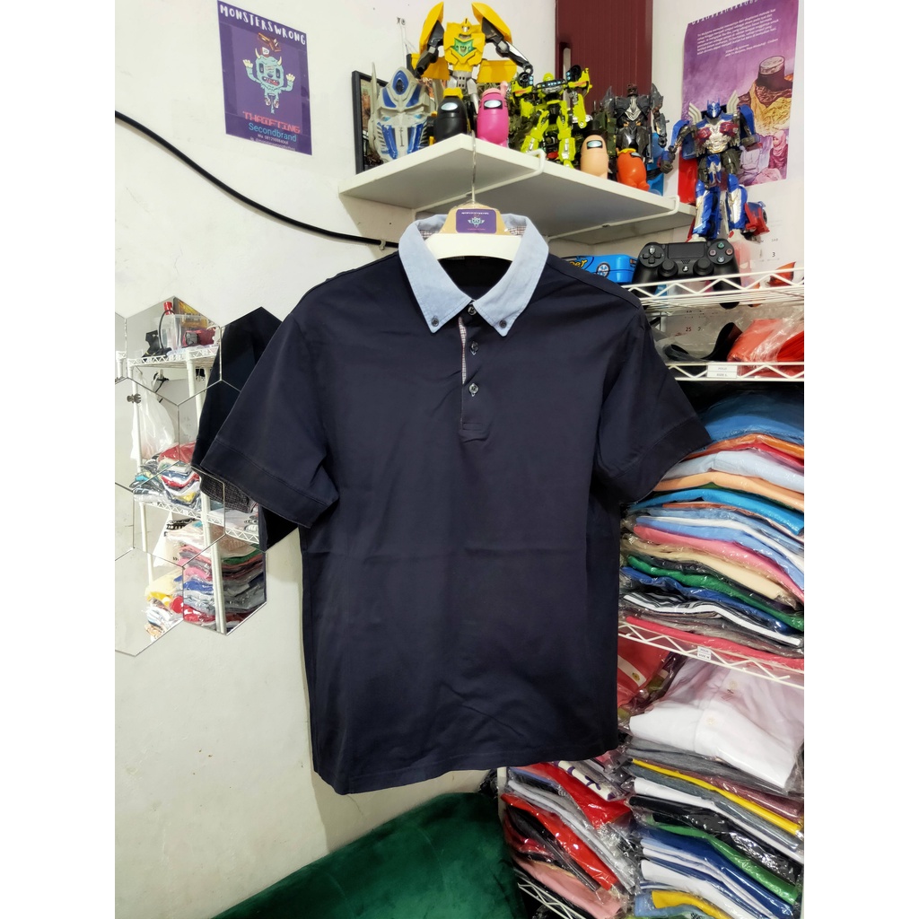 Kaos Polo Lanzi Biru Dongker Polos