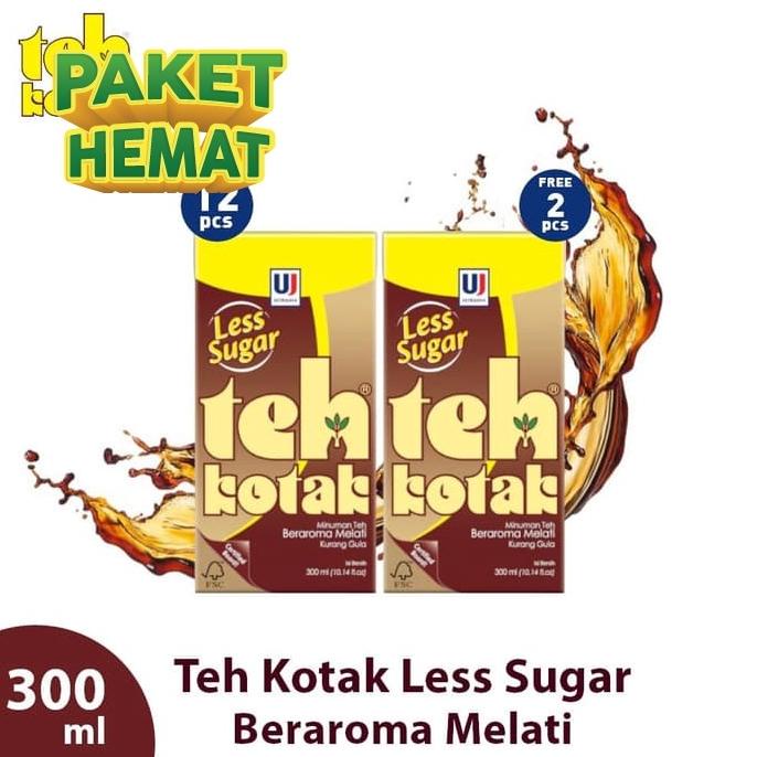 

[COD] Paket Teh Kotak Jasmine Less Sugar 12x300ml Free Teh Kotak 2x300ml [COD]