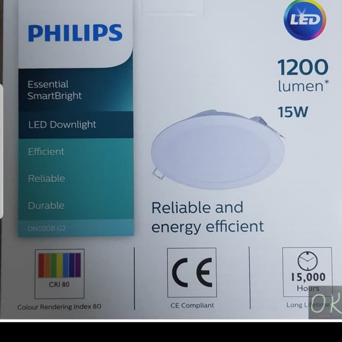 LAMPU DOWNLIGHT PANEL LED PHILIPS 15WATT 15W DN020B