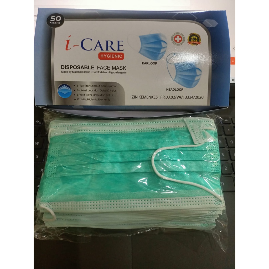 masker 3ply isi 50pc icare