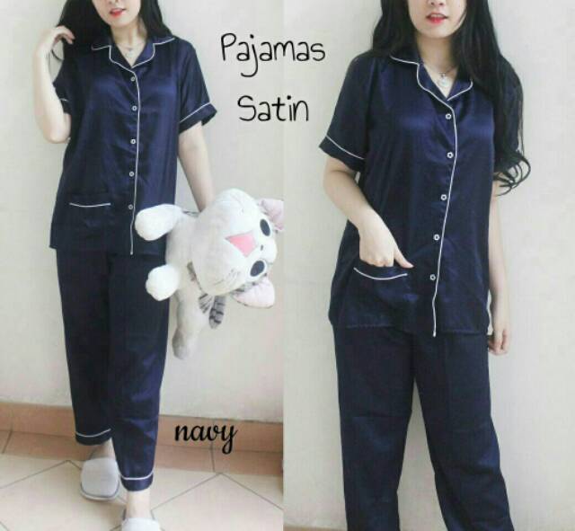 Piyama Satin CP / Panjamas Satin / Baju Tidur / Baju Tidur Wanita