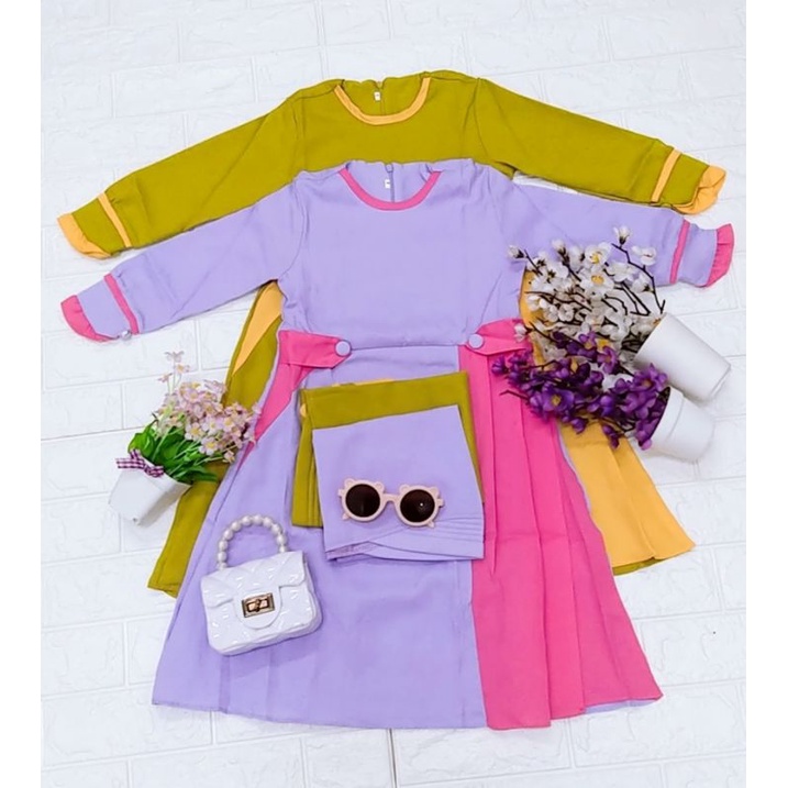 Gamis polos rempel 1sampai12 th// Gamis anak lilac//gamis polos anak