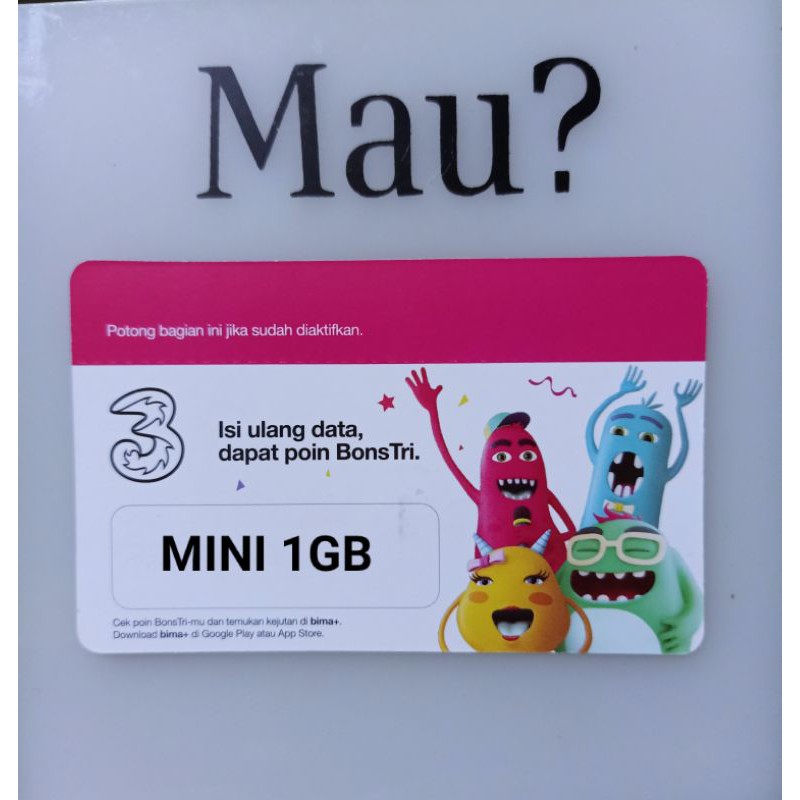 Voucher TRI mini 1GB / voucher tri murah / voucher