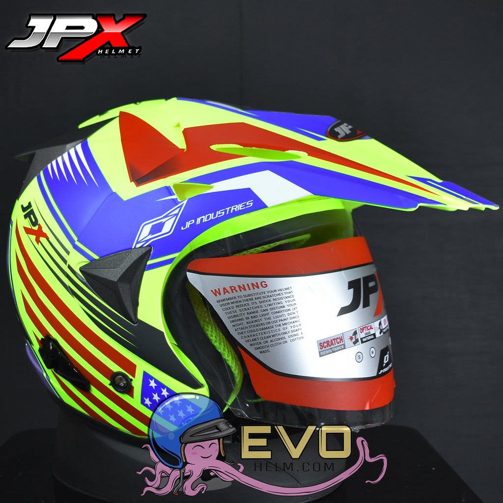 HELM JPX SUPERMOTO_INFINITY SOLDIER - FLUO YELLOW DOFF