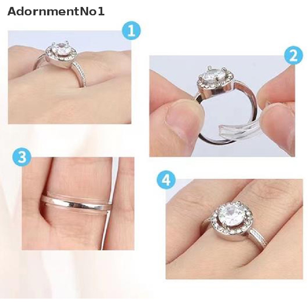 (AdornmentNo1) Alat Pengatur Ukuran Cincin Bahan Silikon Transparan 8 Ukuran