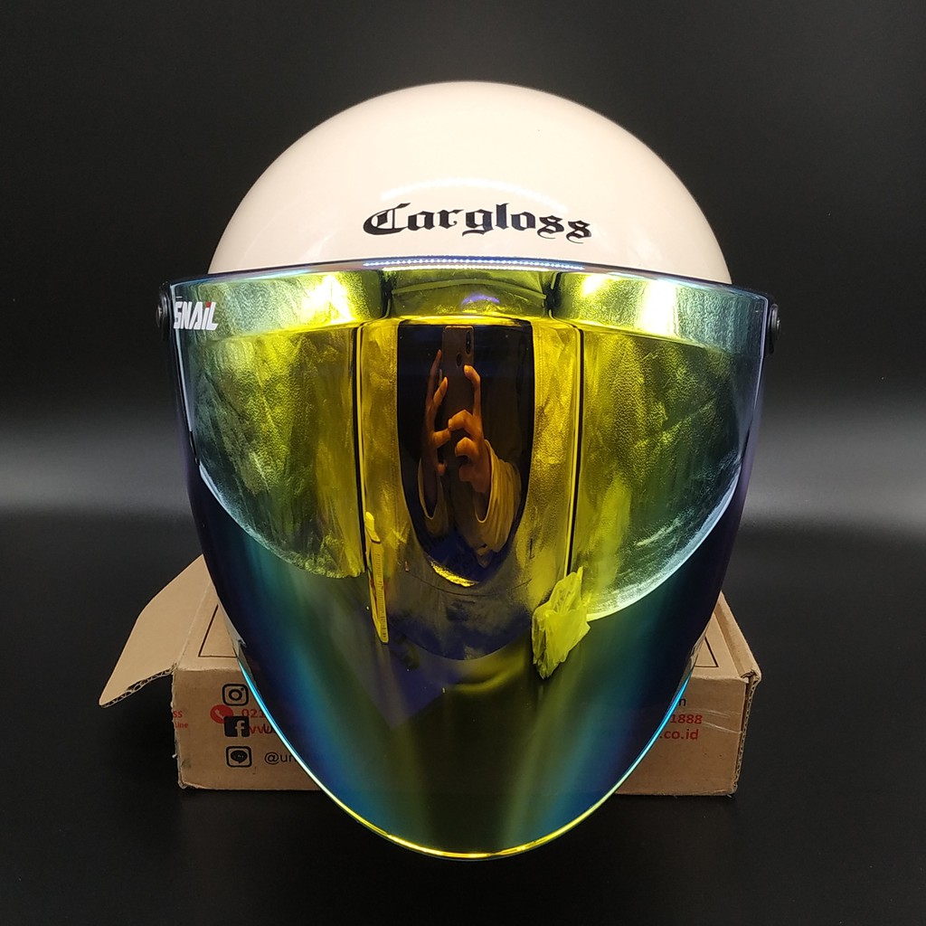 Helm Cargloss Retro Avorio Naiade - Kaca Snail Iridium