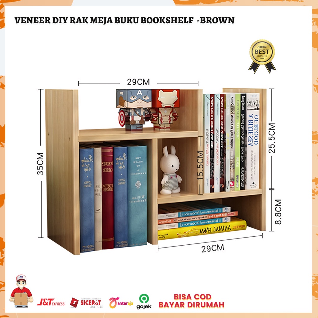 Rak Buku Serbaguna Minimalis Meja Mini Portable DIY Kayu Kuat dan Kokoh Susun Unik