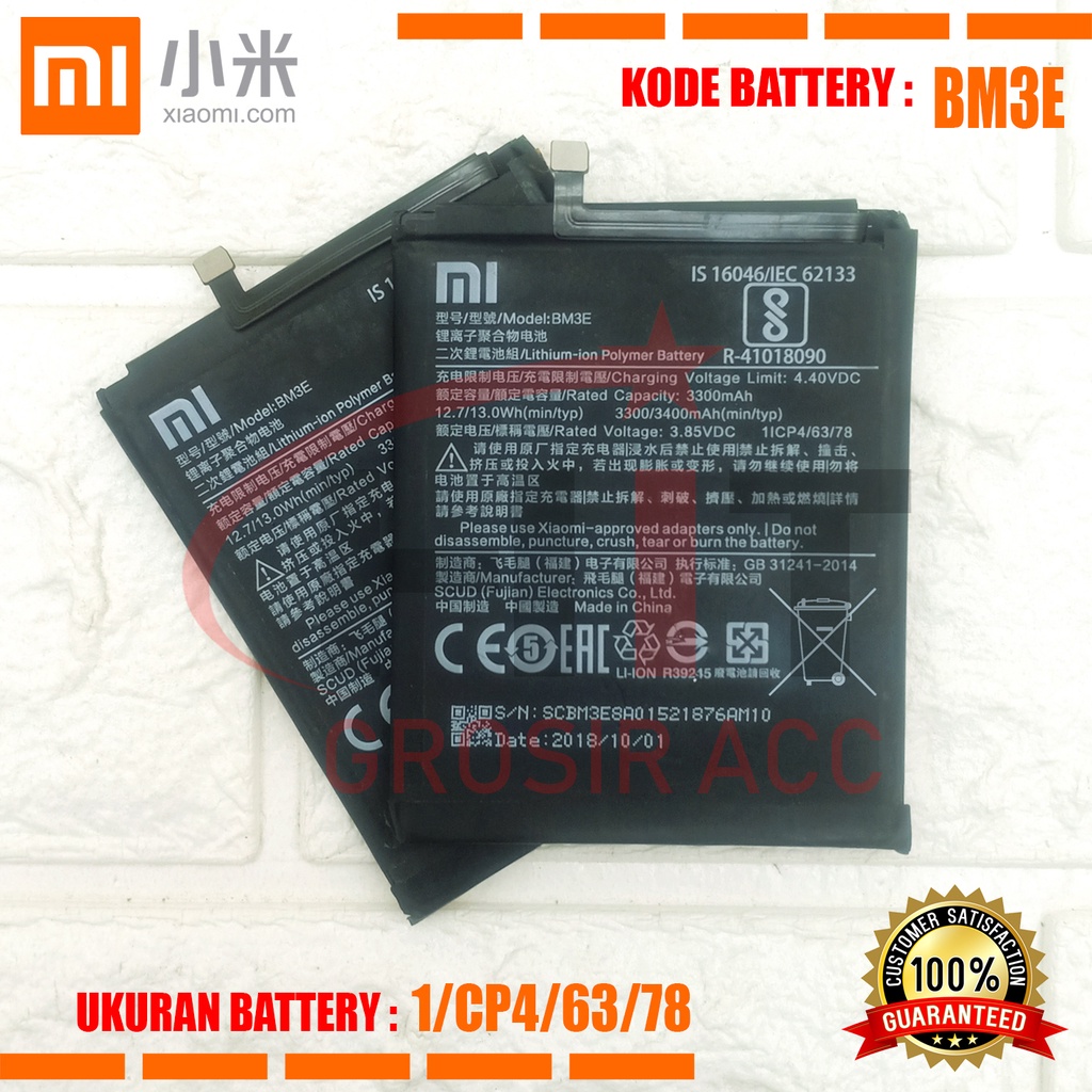 Baterai Battery Original Xiaomi Mi 8 / Kode BM3E