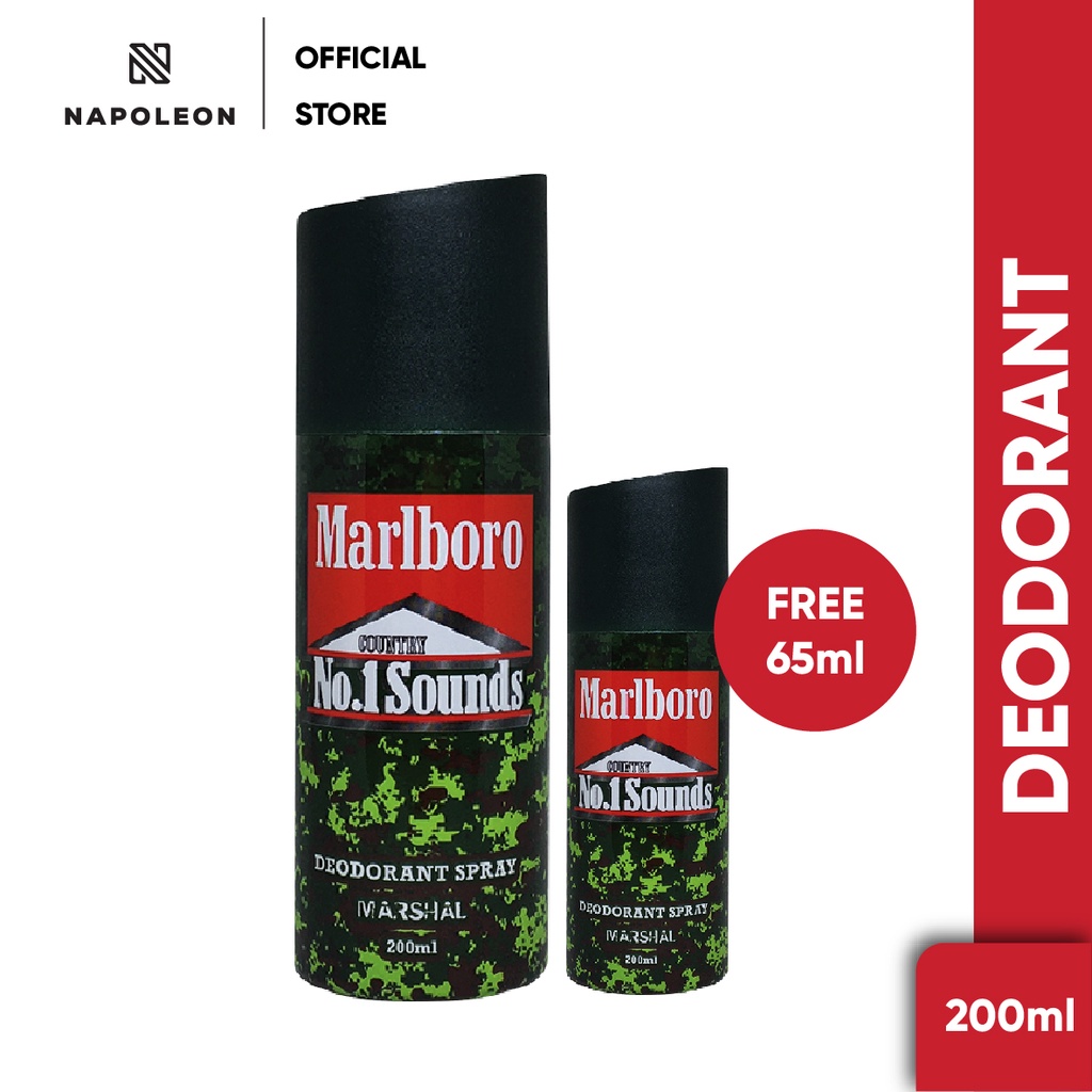 (GRATIS DEODORANT 65 ML) MARLBORO Deodorant Spray Marshall Army 200 ML