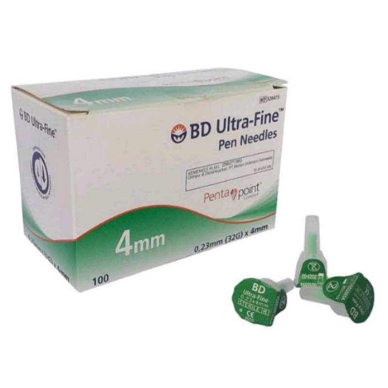 Jarum Insulin BD 4ml isi 100pcs / Jarum Insulin Hijau / BD Ultra-Fine 4ml / Jarum Insulin harga perb