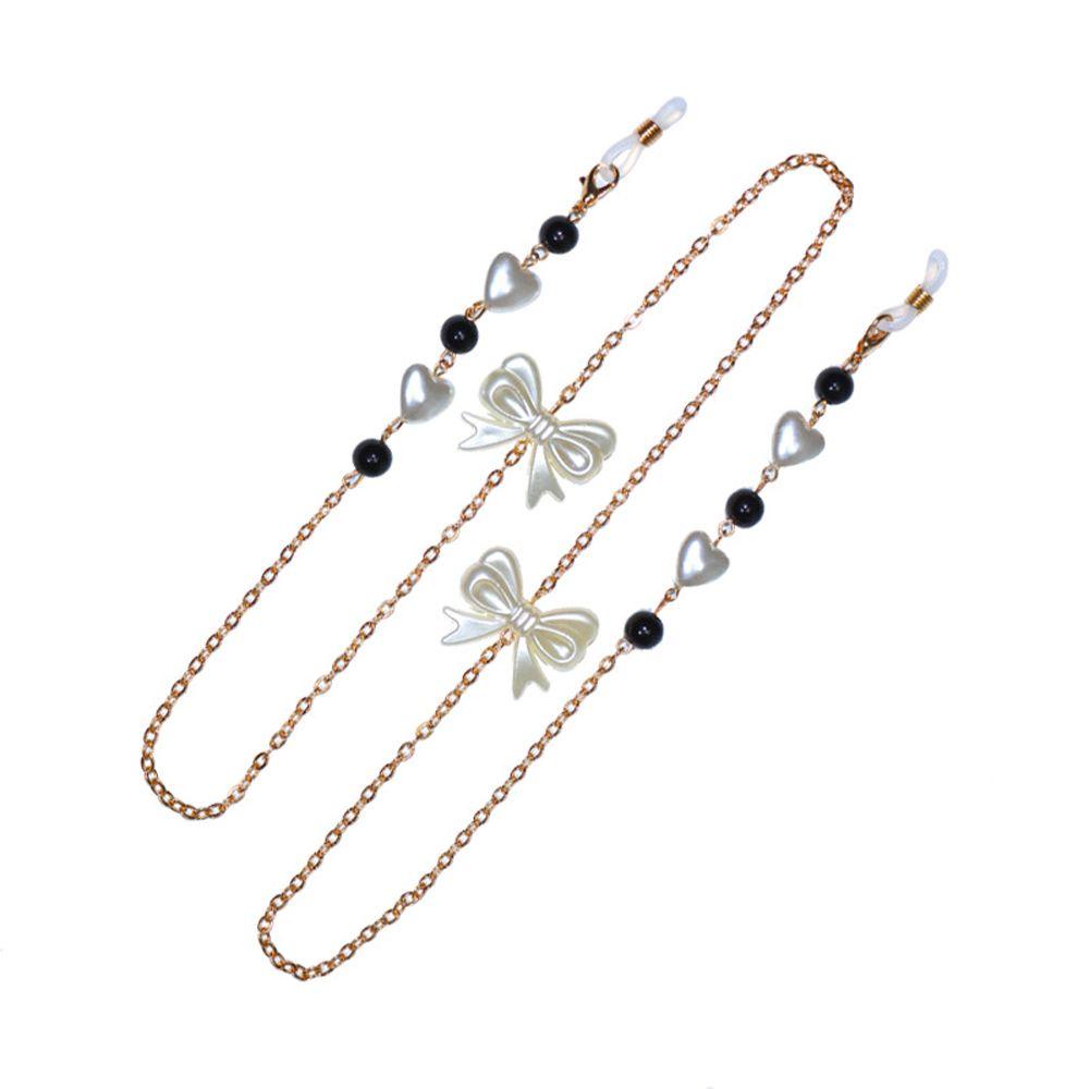 Agustinina Rantai Kacamata Kepribadian Temperamen Lanyard Rantai Sweater Mutiara Kalung Busur Gaya Korea Rantai