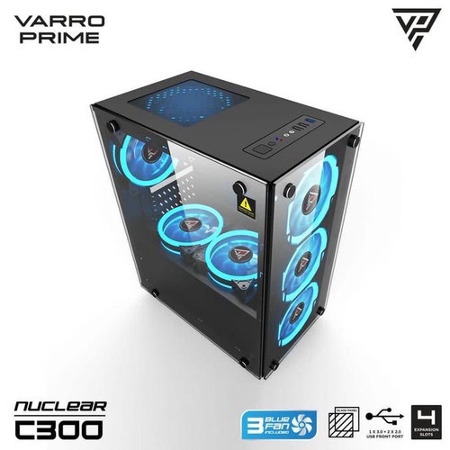 CASING / CASE VARRO NUCLEAR C300 + FREE 3 FAN (TANPA PSU)