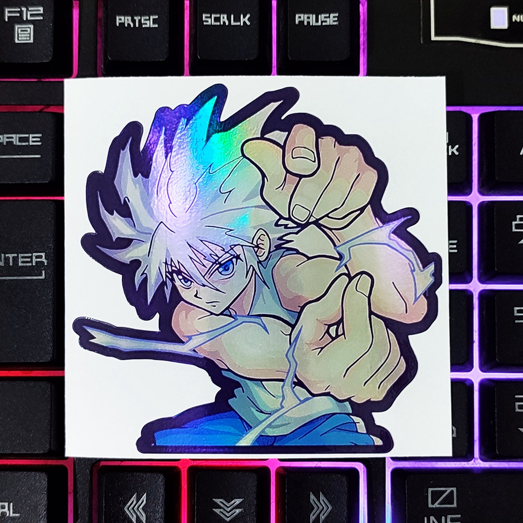 STICKER STIKER HOLOGRAM ANIME - KILLUA HUNTERXHUNTER  - STIKER ANIME HOLOGRAM