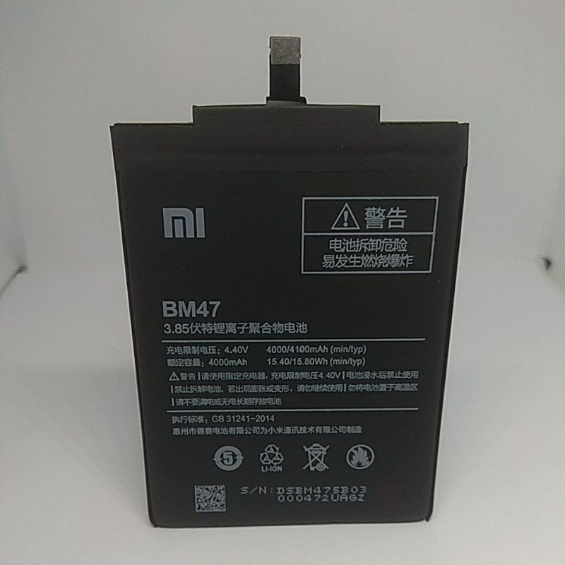 BATERAI BATRE XIAOMI REDMI 3 3S 3X 3 PRO REDMI 4X BM47 ORIGINAL