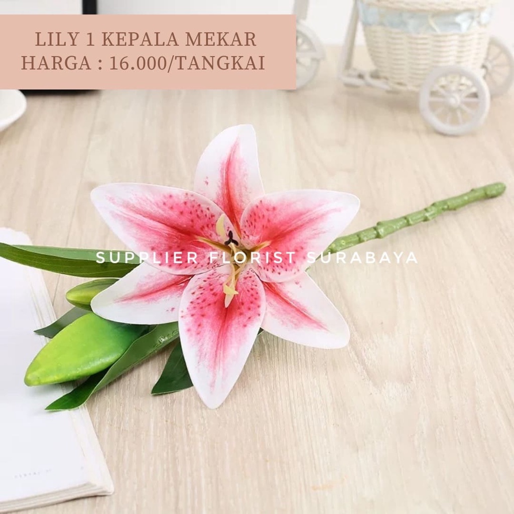 LILY BUNGA PALSU LILY BAHAN LATEX REAL TOUCH TIGER LILY ARTIFICIAL FLOWER ARTIFICIAL LILY BUNGA MAINAN TANAMAN HIAS