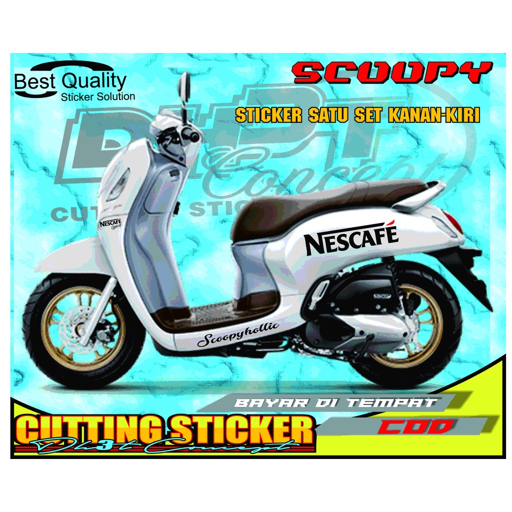 Cutting Sticker Striping Nescafe SCOOPY 2017-2021Sticker Scoopy Simple