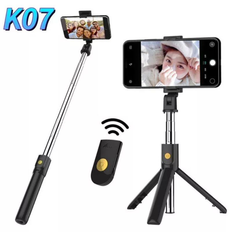 Tongsis Selfie Stick Shutter Remote 3IN1 Bluetooth stainless steel