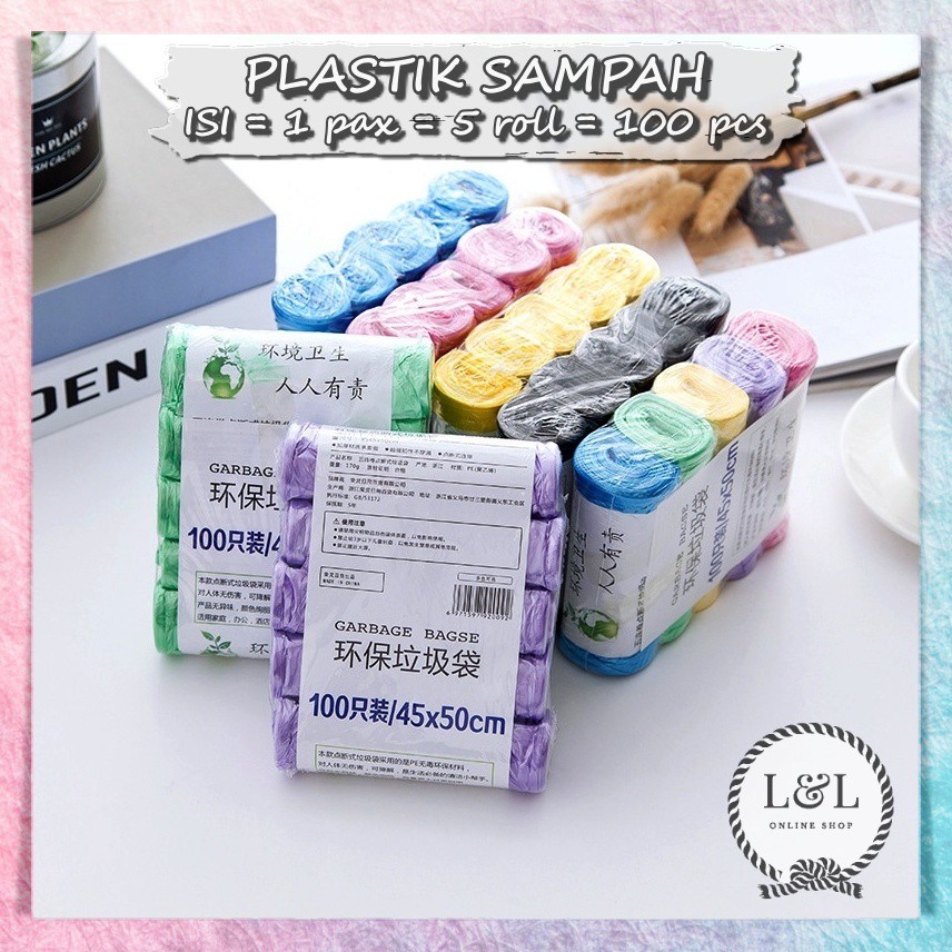 Kantong Plastik Sampah Roll Rumah Tangga | Plastik Kresek 1Pax = 100Pcs Disposable Garbage Bag