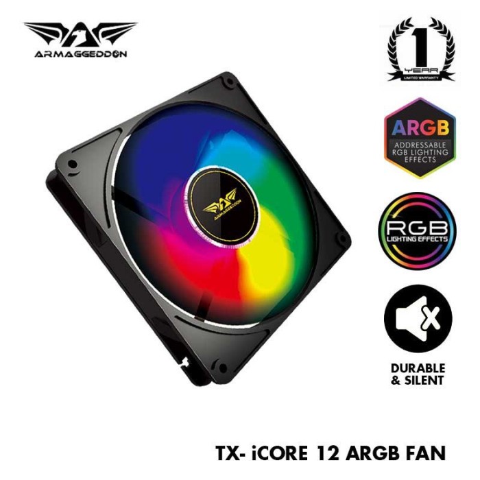 Armaggeddon Tessaraxx TX-iCore ARGB Fan | Support Aura Sync - 1 FAN, size 12cm