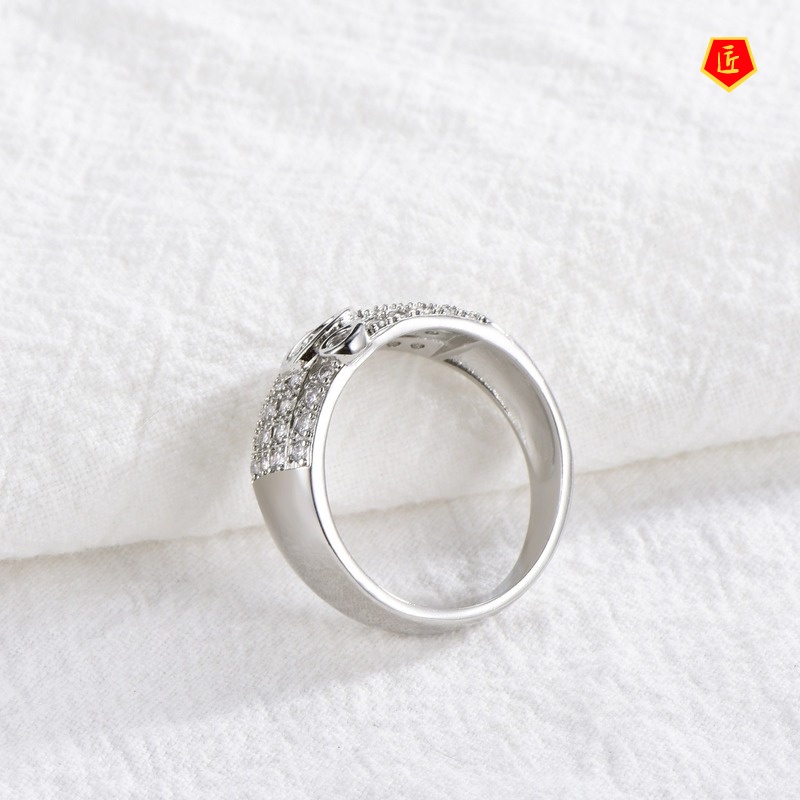 [Ready Stock]Artistic Fashion Silver Ring Female Creative Musical Notes