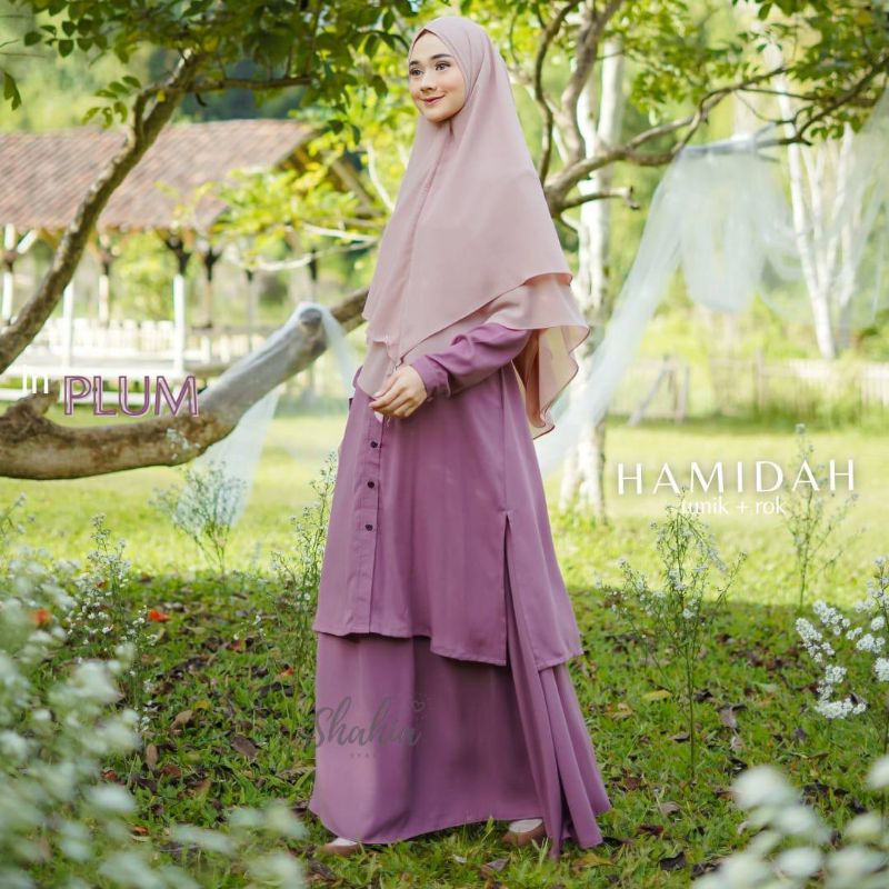 Hamidah Set Rok, Tunik + Rok, bahan Wolly silk, setrok