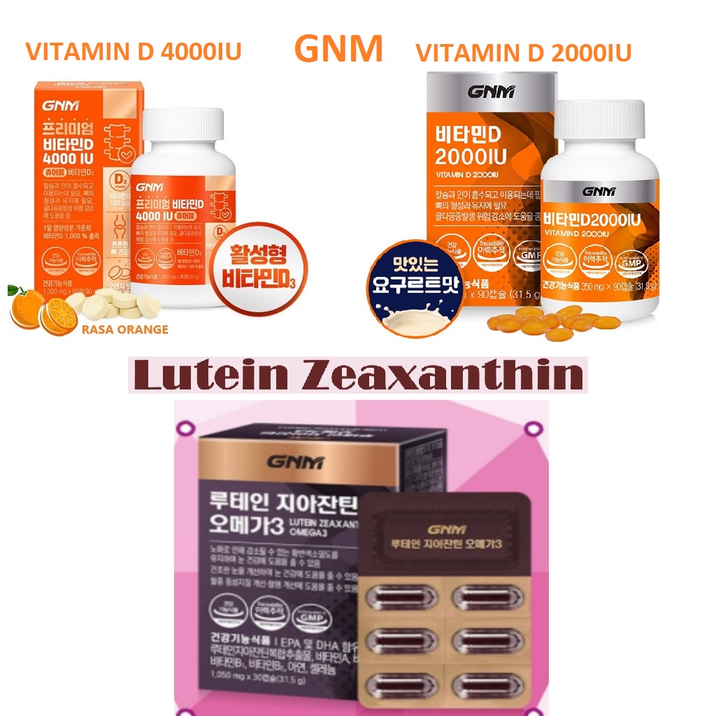 GNM Chewable Vitamin D 2000IU 2000 IU / 4000 IU / Lutein Zeaxanthin Omega 3 Made in Korea 🇰🇷