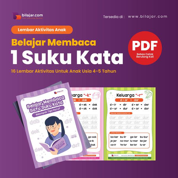 

Membaca dan Menulis Satu Suku Kata 1-2 Huruf 23 Halaman
