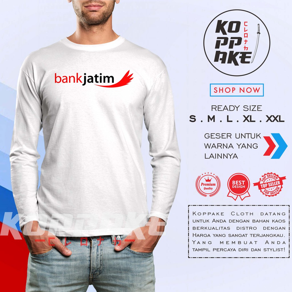 Kaos Bank Jatim Logo Lengan Panjang Baju Perusahaan