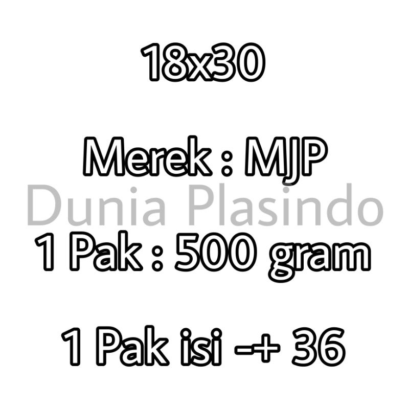 Plastik PP Bening MJP Tebal 0.12 Uk. 18x20 18x25 18x30 18x35