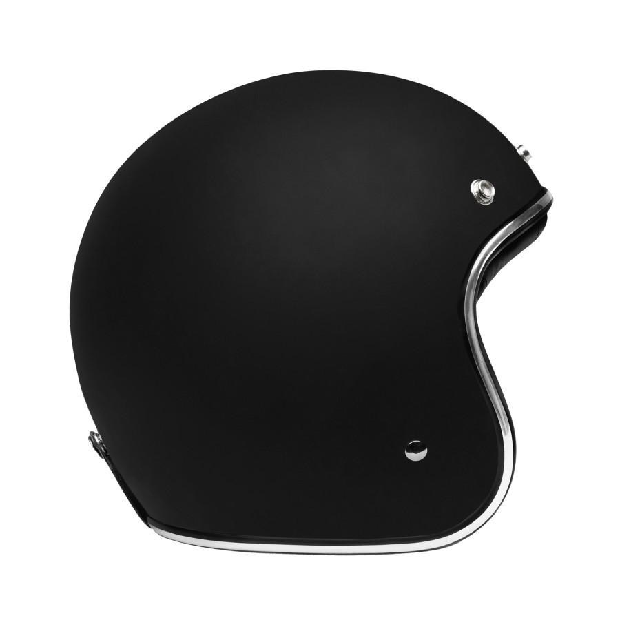 HELM RETRO ZULU OSIRIS BLACK DOFF CHROME ( Half Face / Vintage / Simpson / Klasik )