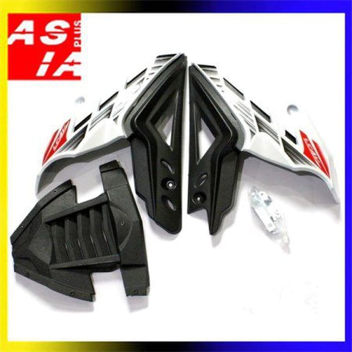 TUTUP MESIN VARIASI YAMAHA VIXION PUTIH AKSESORIS SEPEDA MOTOR RACING