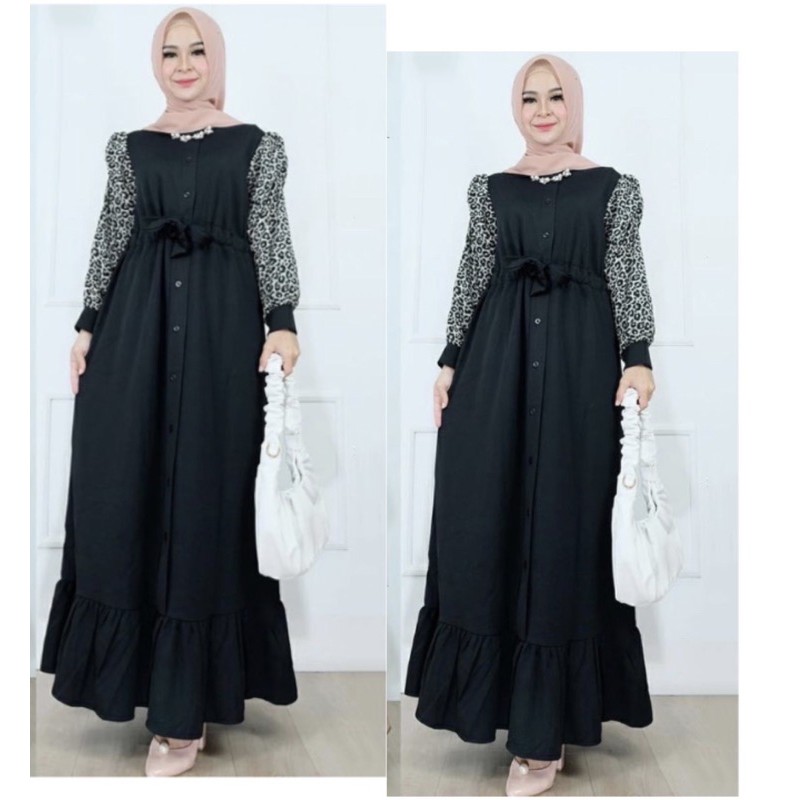 gamis muslim leopard jumbo / gamis bigsize (13030)