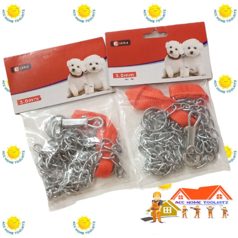 Rantai Anjing Dog 3 &quot; / Tali kalung Besi Stainless Tuntun Hewan Binatang Periharaan / Rantai Kaleb 3MM