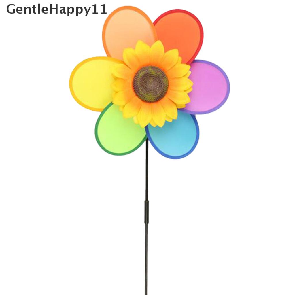 Gentlehappy Mainan Kincir Angin Bentuk Bunga Matahari Warna-Warni Untuk Dekorasi Taman / Outdoor DIY