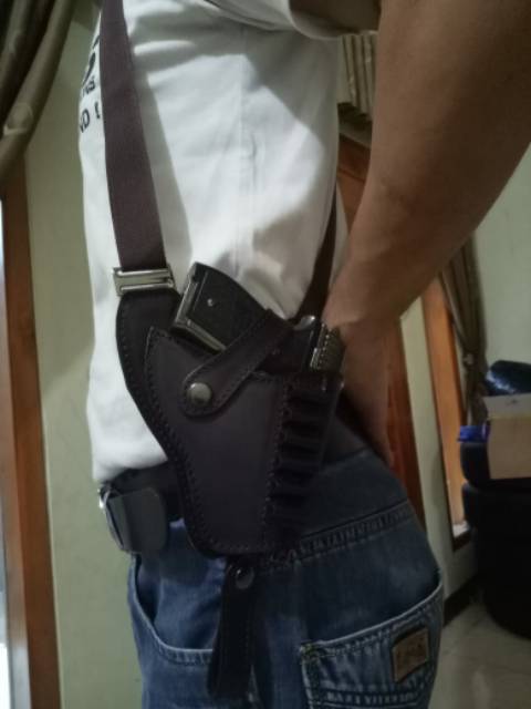 Holster sarung pistol dalam atau ketiak kulit asli