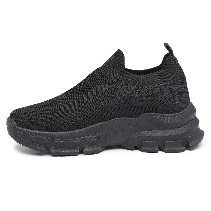 [GROSIR][COD] SEVEN_DAY SEPATU RAJUT SLIP ON WANITA OLAHRAGA TANPA TALI SPORT SHOES HITAM FZ-189