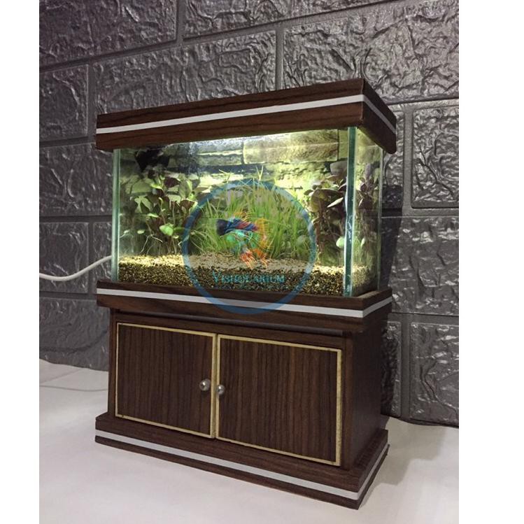 Bagus Aquarium mini full set + kabinet/ aquarium ikan cupang fullset (free pasir)