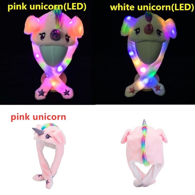 Ready Stock Dancing Rabbit Bunny Hat Led Tik Tok Hat Topi Kelinci Korean Style - Putih Led