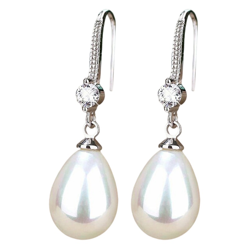 Anting Mutiara Imitasi Warna Silver Untuk Wanita