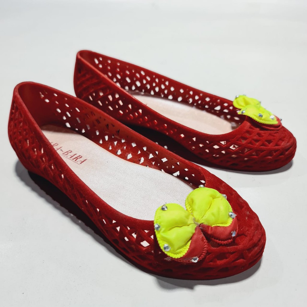 Jelly shoes bara bara sepatu wanita bludru import flatshoes barabara cewek 1221A-6