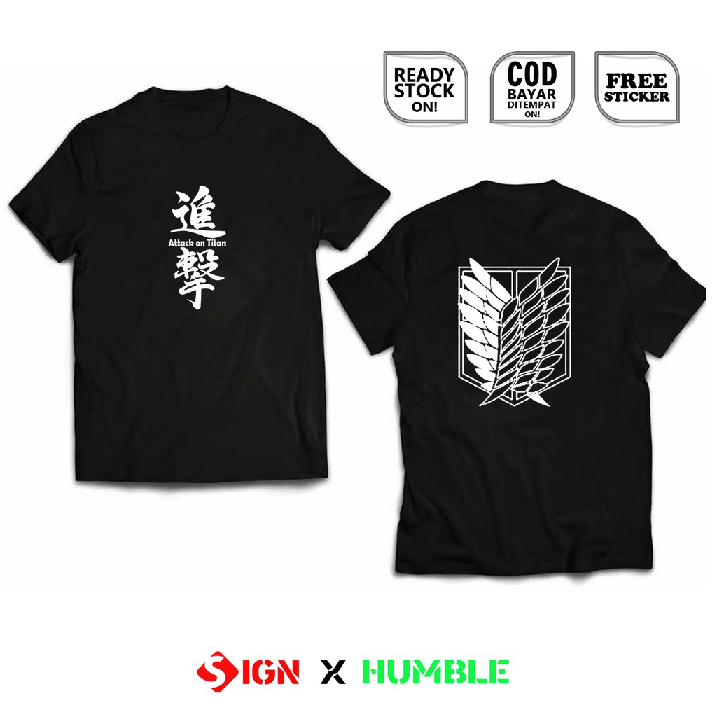 Kaos ATTACK ON TITAN SHINGEKI NO KYOJIN SNK EREN LEVI YEAGER MIKASA ACKERMAN ARMIN ARLERT  SIGN