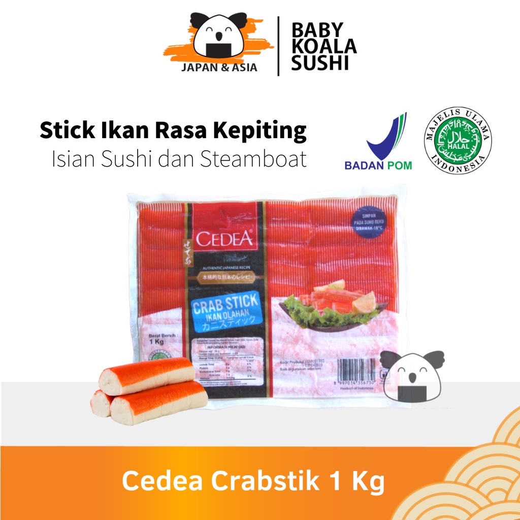 

CEDEA Crabstick Stik Kepiting 1 Kg Halal | Crab Stick Sushi Steamboat