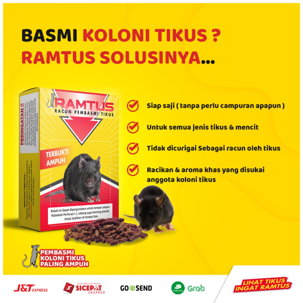 RAMTUS RACUN PEMBASMI TIKUS | OBAT PEMBASMI TIKUS ORIGINAL 50 GR