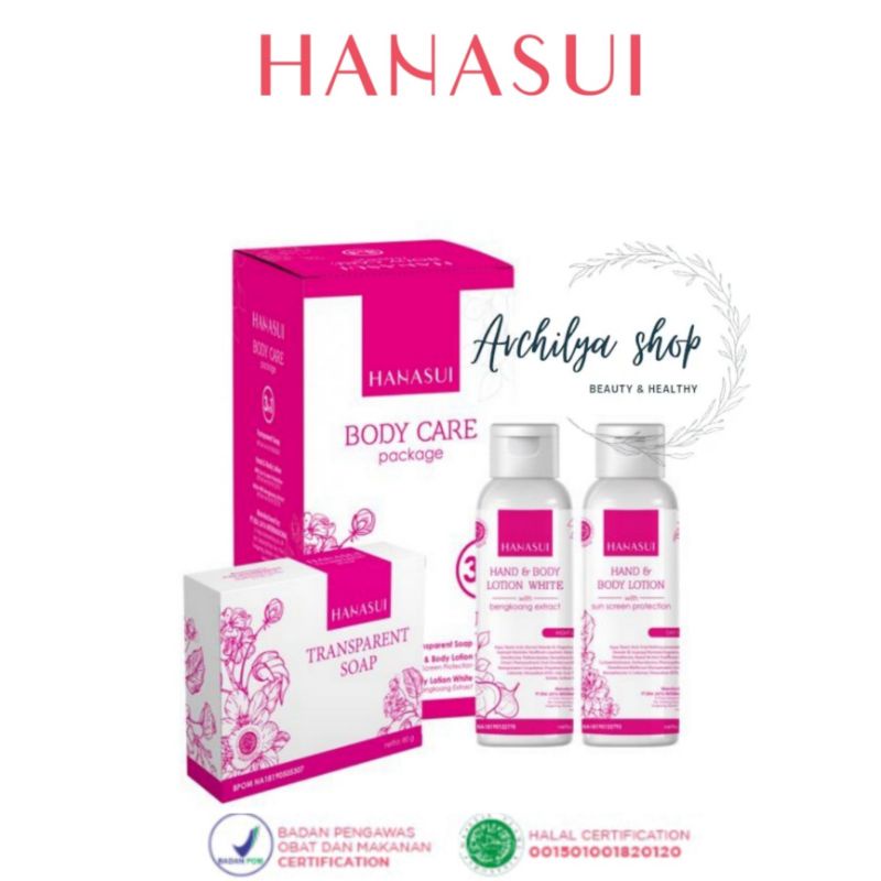 Hanasui Body Care 3 in 1 Body Lotion Sabun Transparan