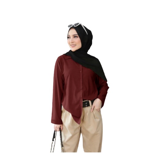 KONVEKSI - Kemeja Basic Wanita Daily Harian Kemeja Kantor TERLARIS